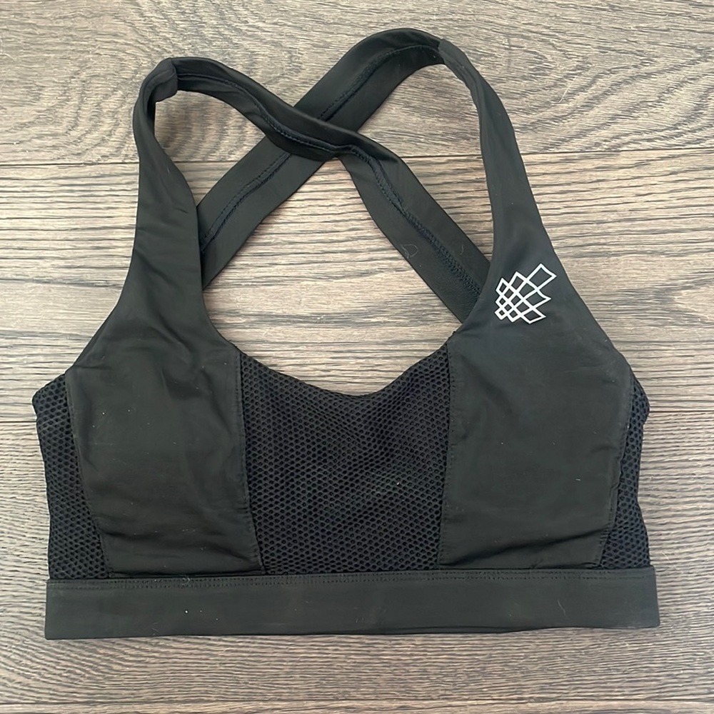 Jed north black criss cross sports bra